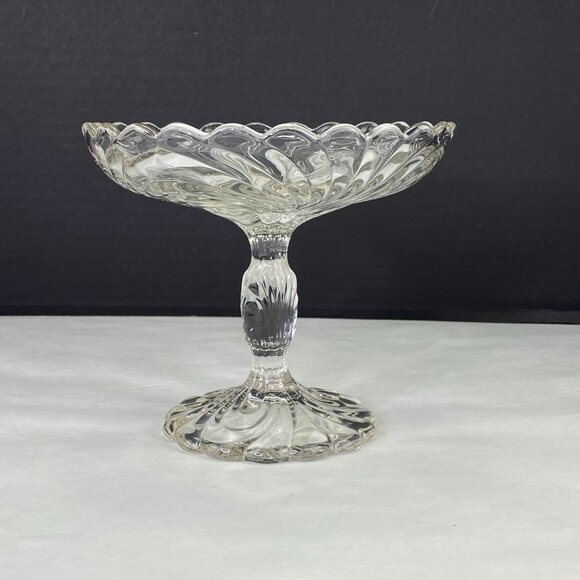 Vintage Cambridge Caprice Clear Glass Pedestal Compote Dish - Picture 2 of 9